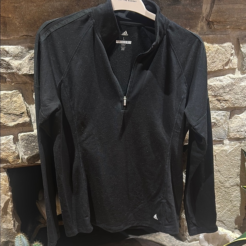 Adidas Golf Black Long Sleeve Half Zip